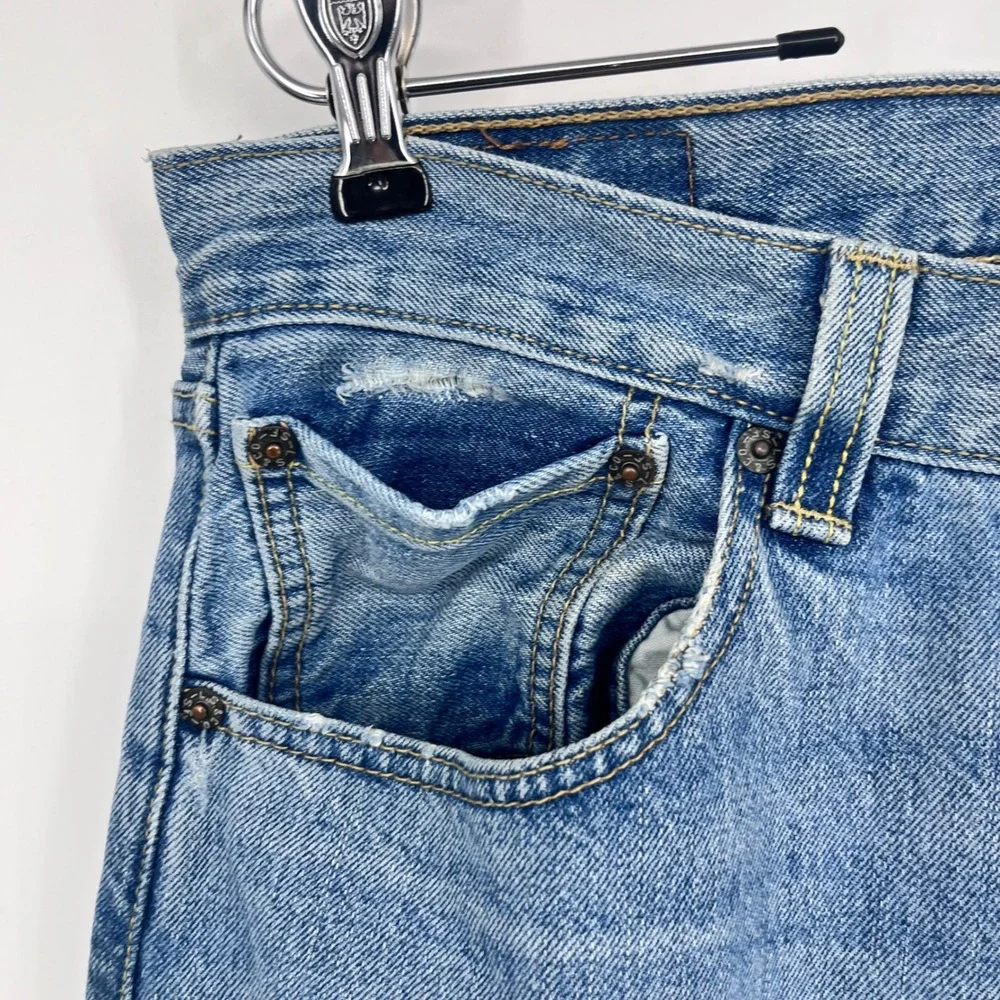 Levi's 501 Original Fit Jeans Men 34x30 Light Wash Blue Straight Streetwear 2008